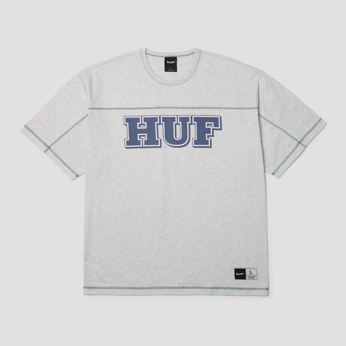 HUF Legacy Football T-Shirt Heather Grey