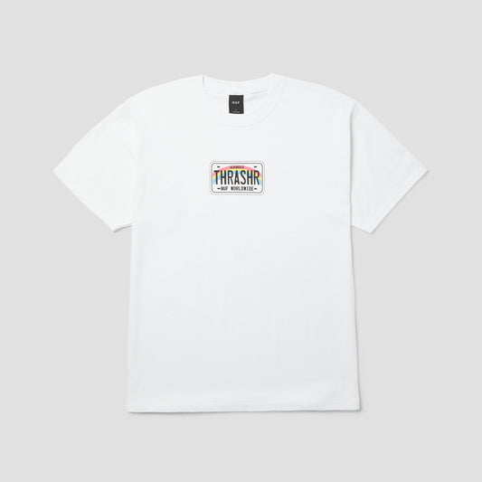 HUF x Thrasher License Plate T-Shirt White