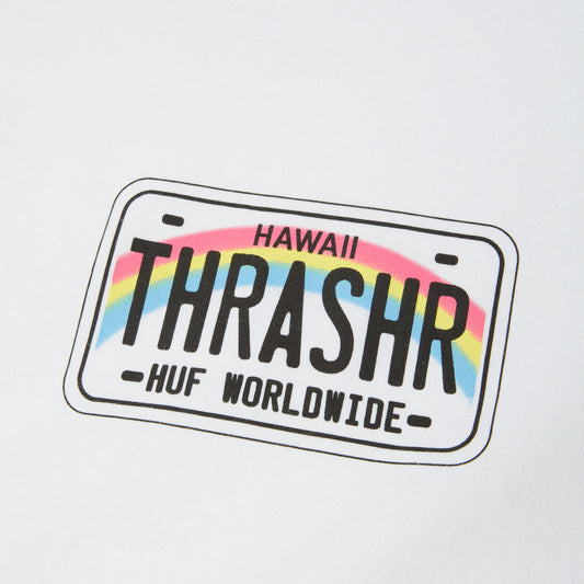 HUF x Thrasher License Plate T-Shirt White