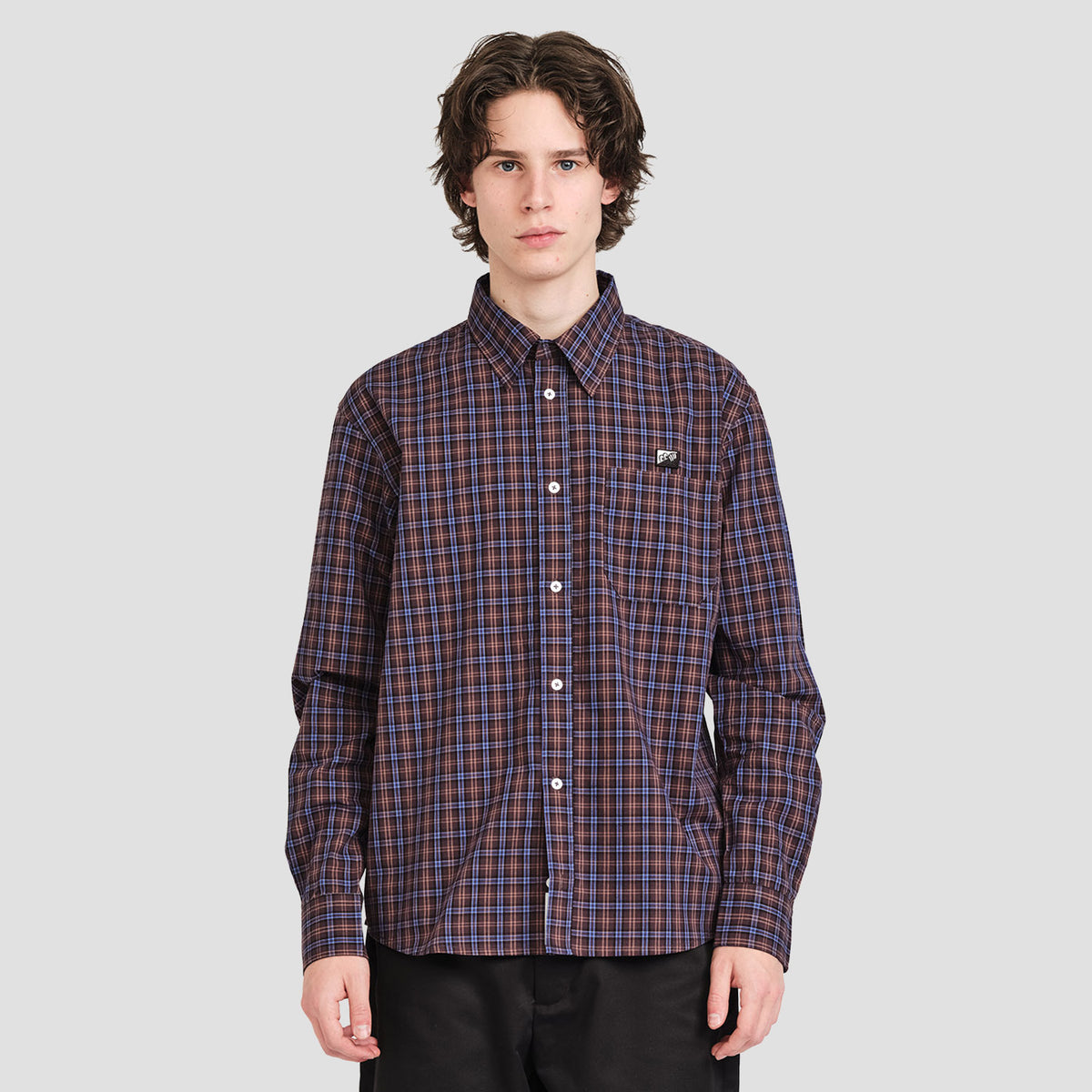 Last Resort AB OG Longsleeve Shirt Brown / Blue Check
