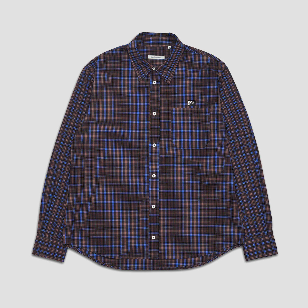 Last Resort AB OG Longsleeve Shirt Brown / Blue Check