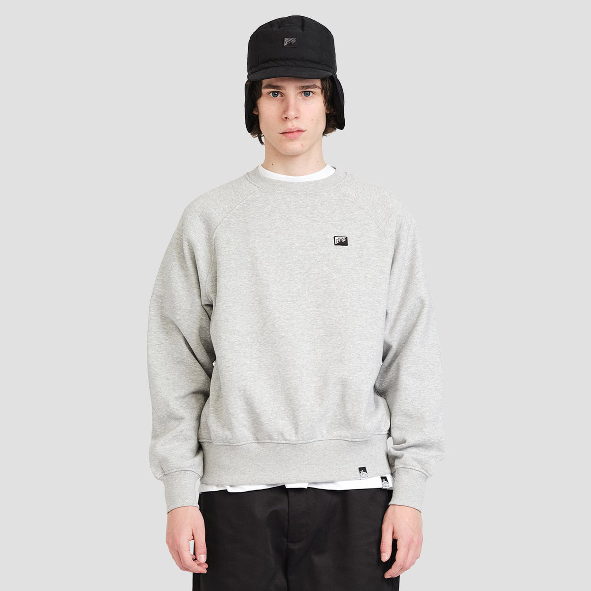 Last Resort AB Raglan Crewneck Sweat Grey Marle