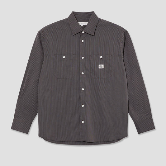 Last Resort AB SM001 Poplin Shirt Navy Stripe