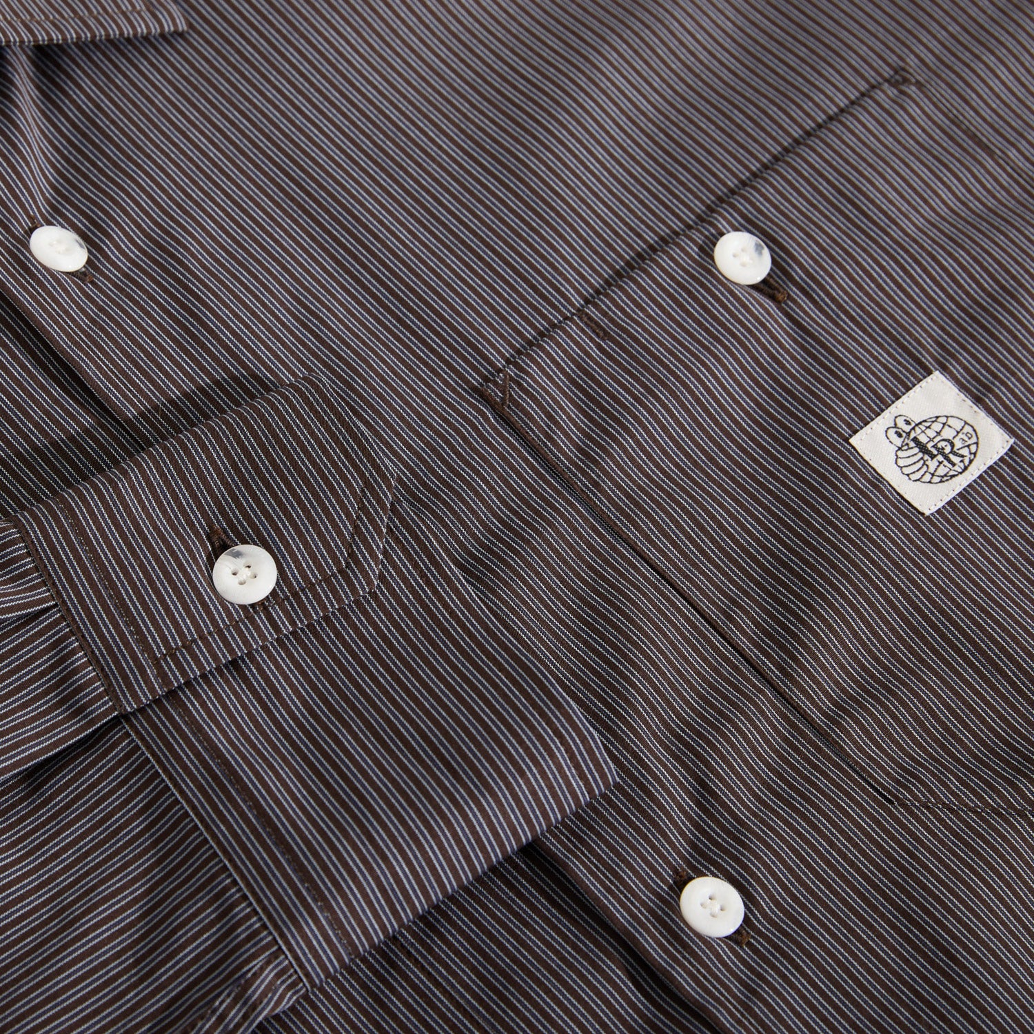Last Resort AB SM001 Poplin Shirt Navy Stripe