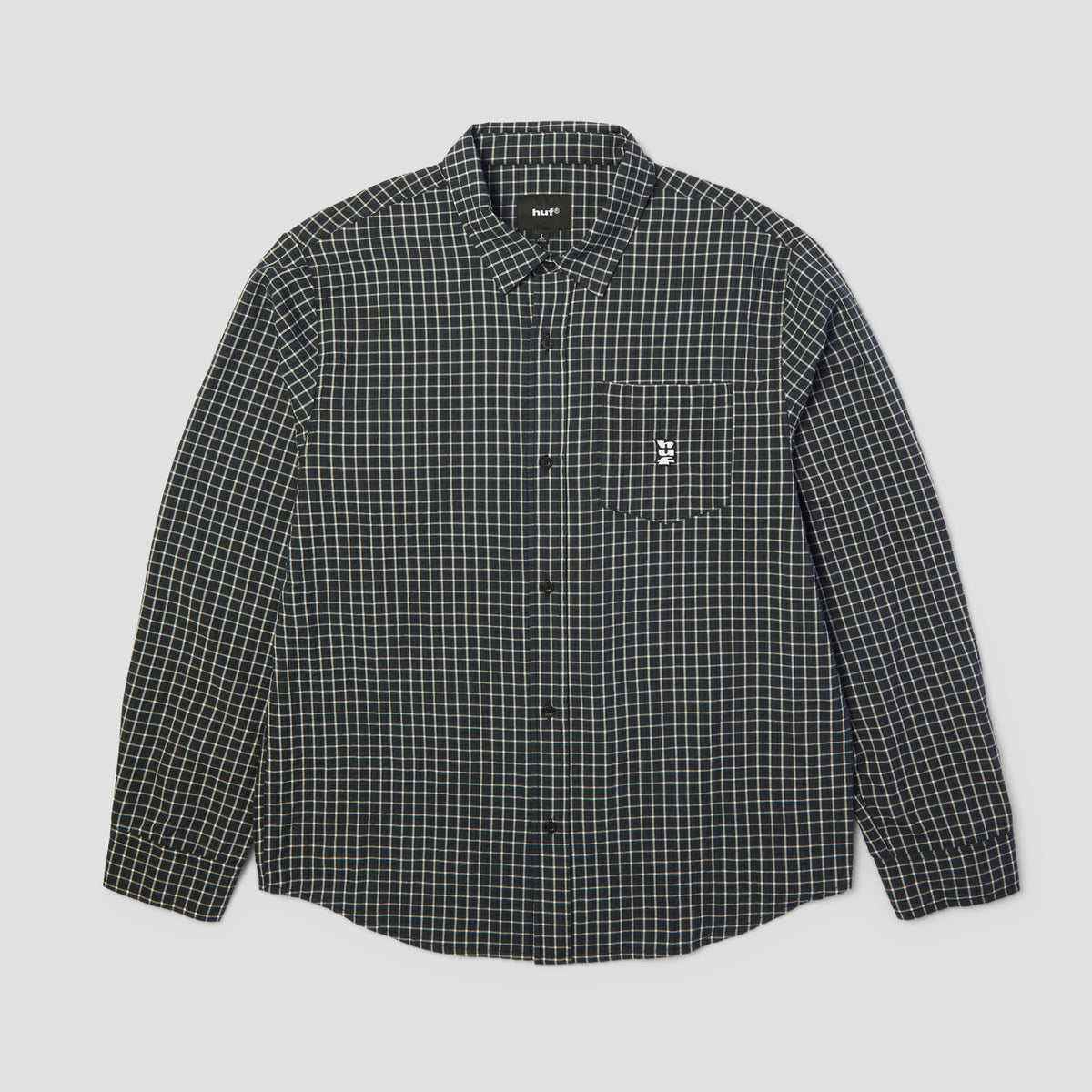 HUF Megablast Longsleeve Woven Top Black
