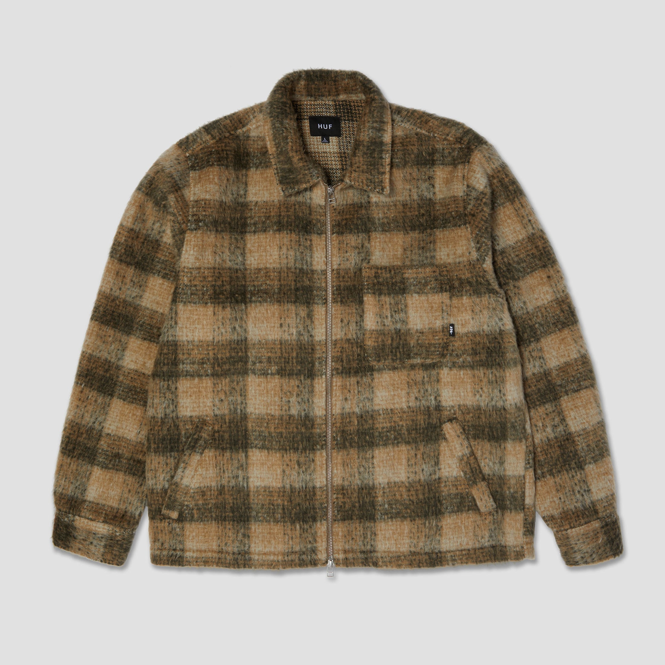 HUF Megablast Plaid Jacket Desert