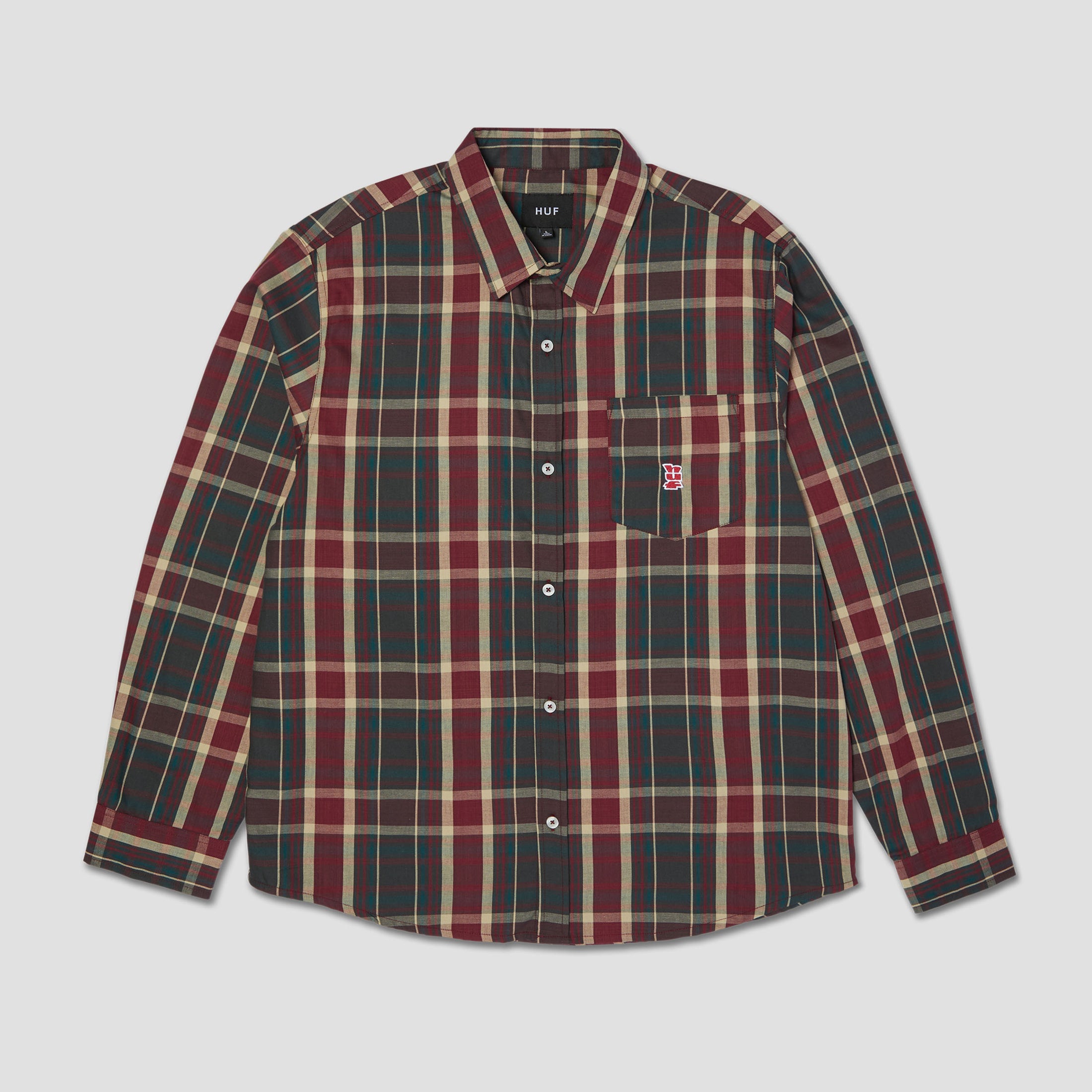 HUF Megablast Plaid Longsleeve Shirt Deep Wine