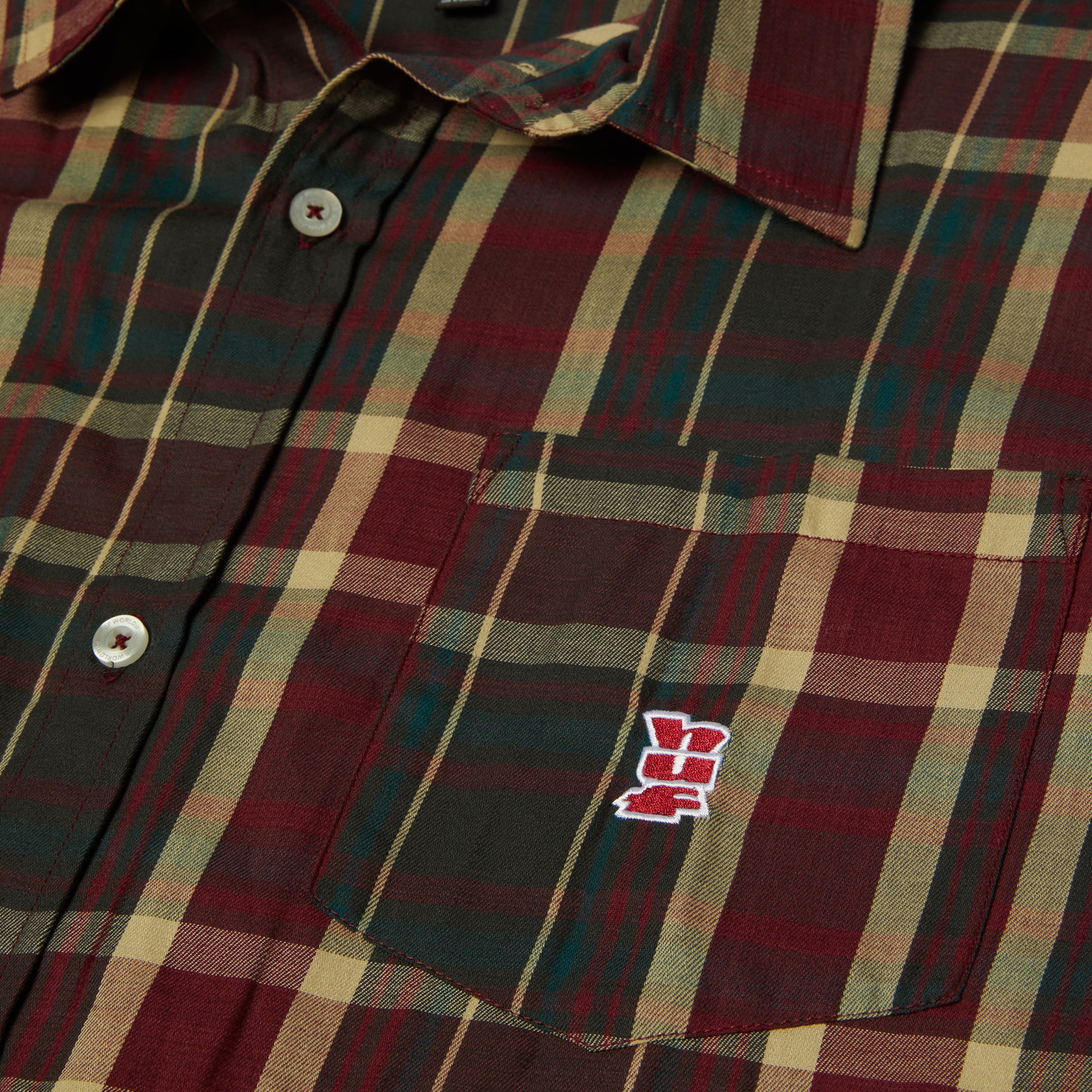 HUF Megablast Plaid Longsleeve Shirt Deep Wine