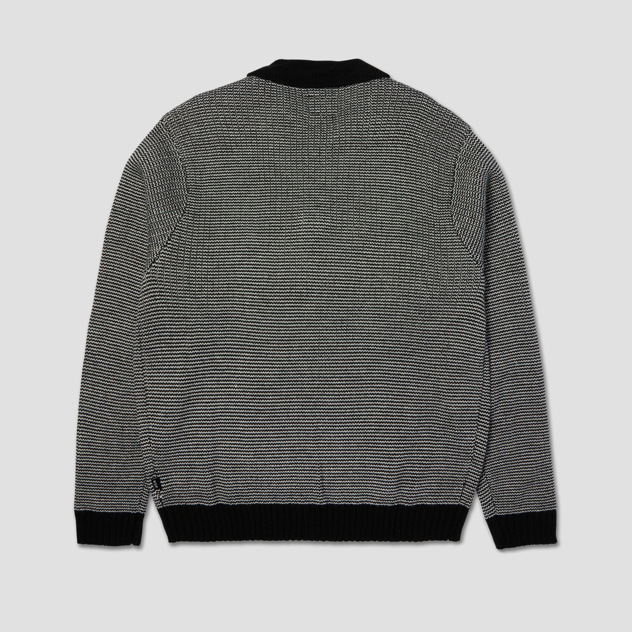HUF Megablast Two Tone Waffle Sweater Crew Black / White