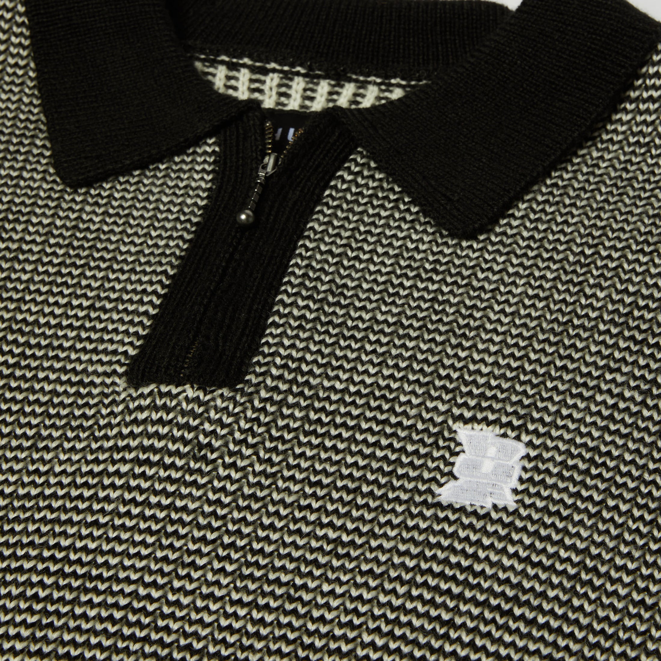 HUF Megablast Two Tone Waffle Sweater Crew Black / White