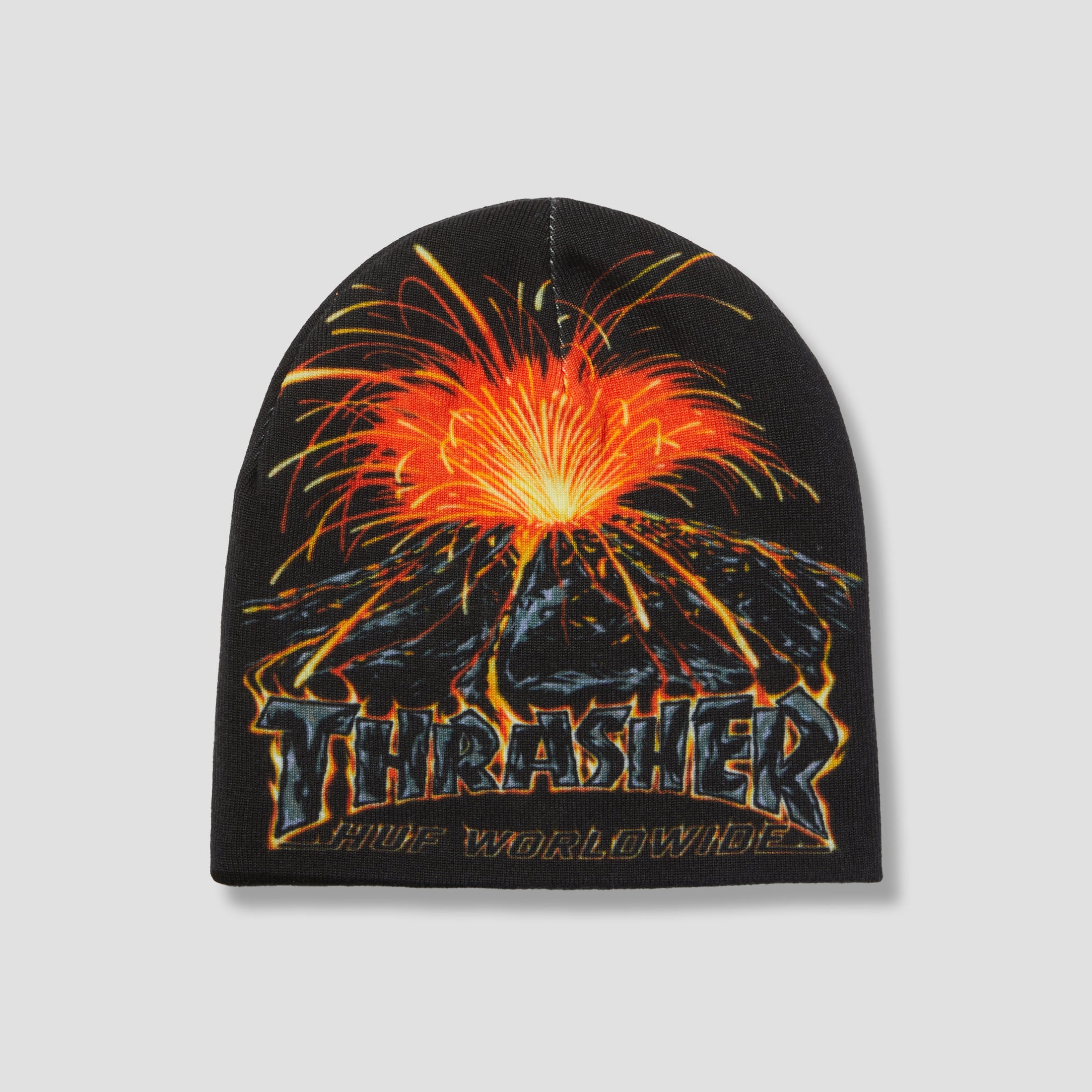 HUF x Thrasher Meltdown Reversible Beanie Black