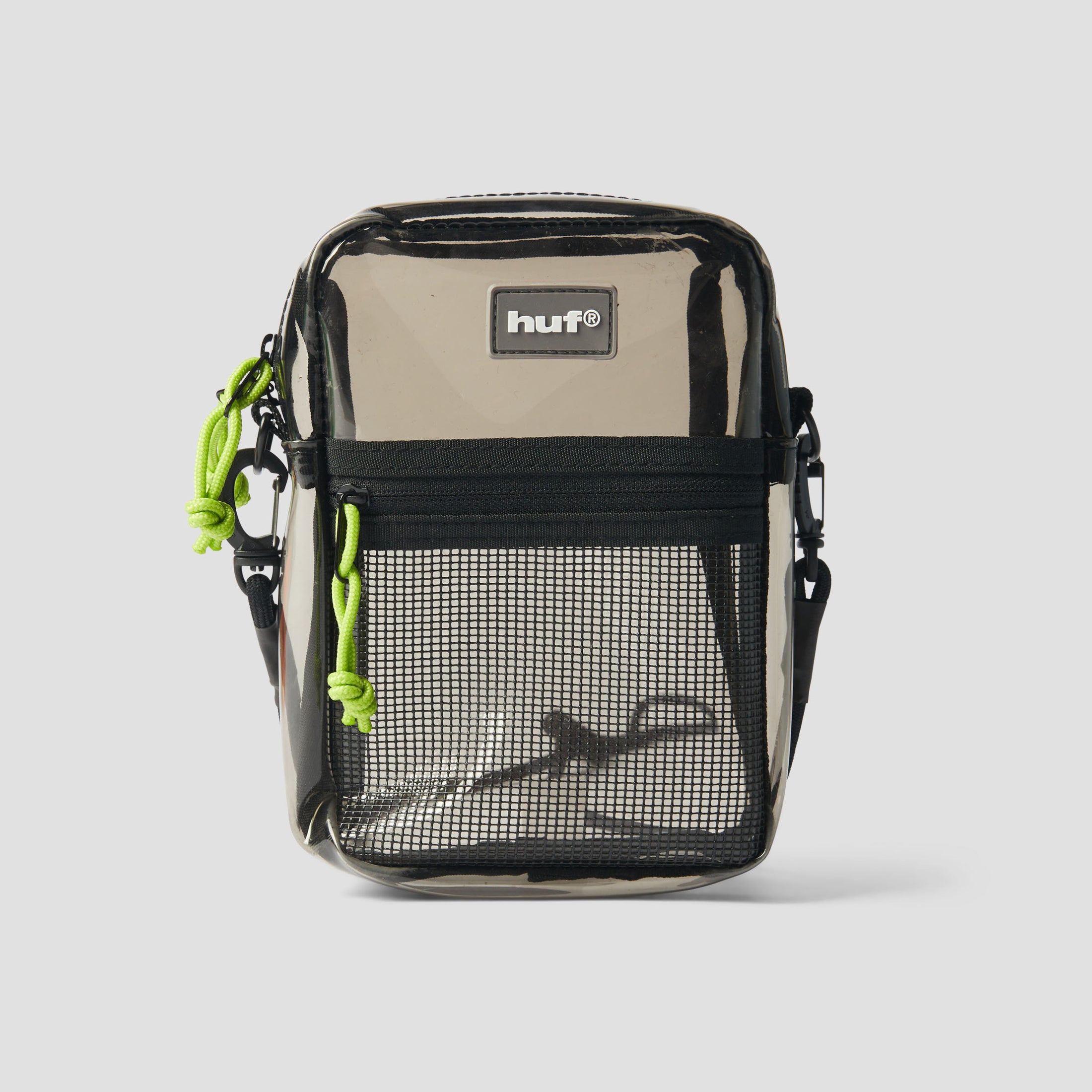 HUF Mercer Transparent Side Bag Smoke Black