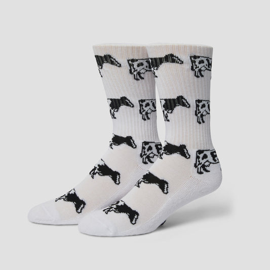 HUF Moo Crew Sock White
