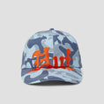 Load image into Gallery viewer, HUF Noble Camo 6 Panel Snapback Cap Ice Blue
