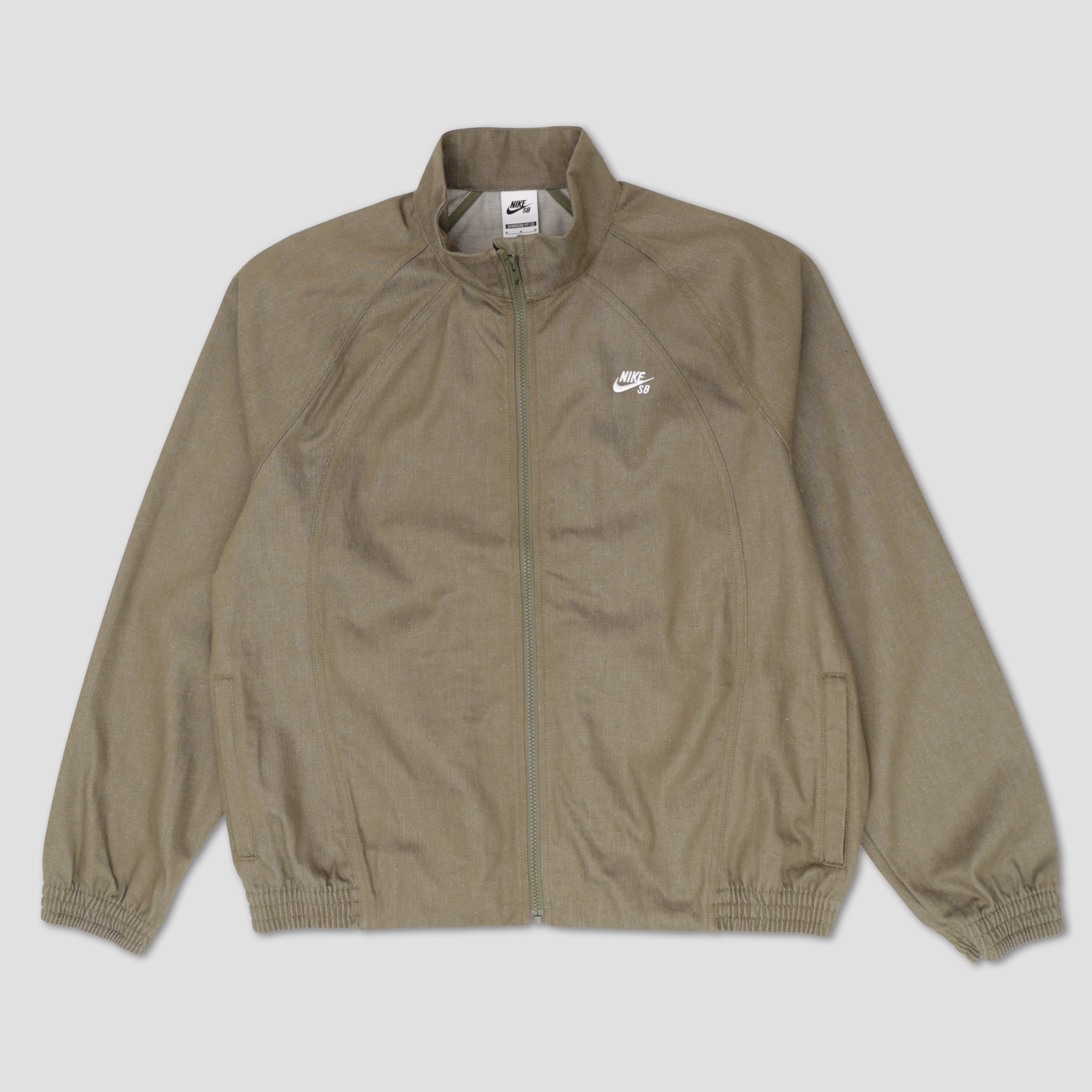 Nike SB Denim Full Zip Track Jacket Medium Olive White