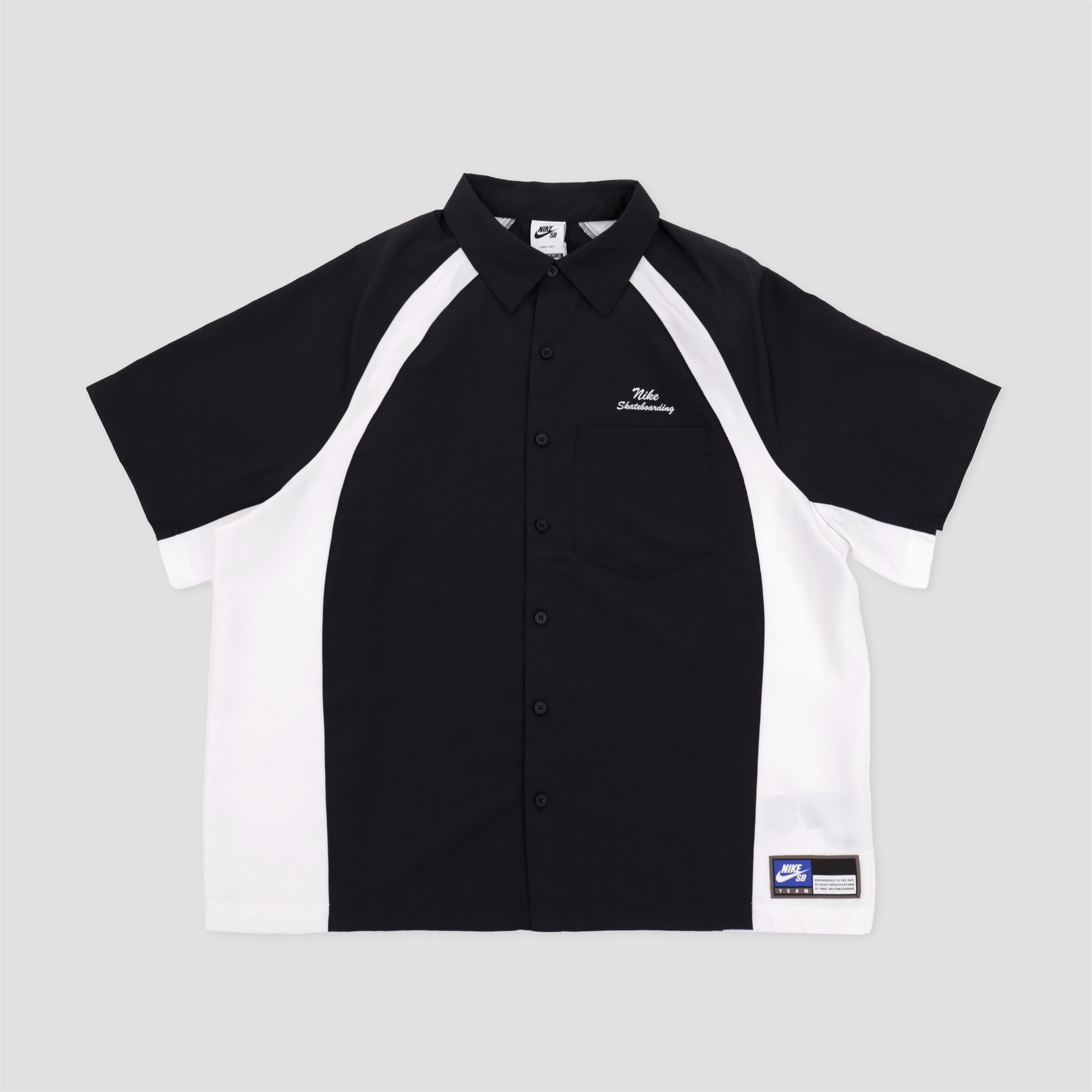 Nike SB Dri-Fit Bowler Woven Shortsleeve Shirt Black / White / White