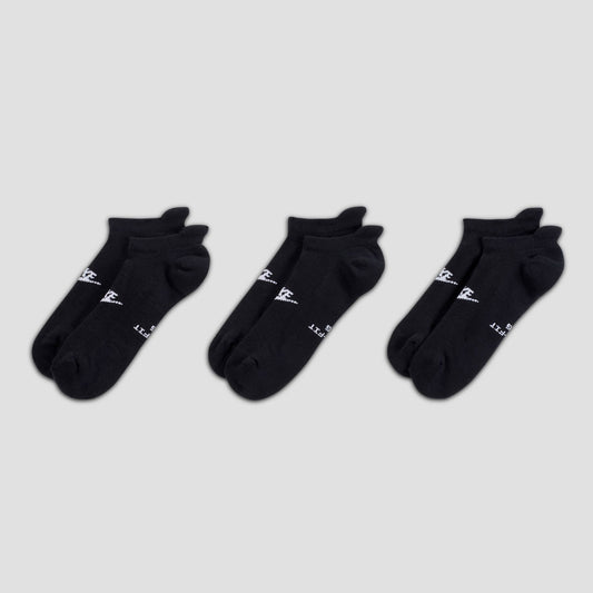 Nike SB Everyday Elevated No-Show Socks 3 Pairs Black