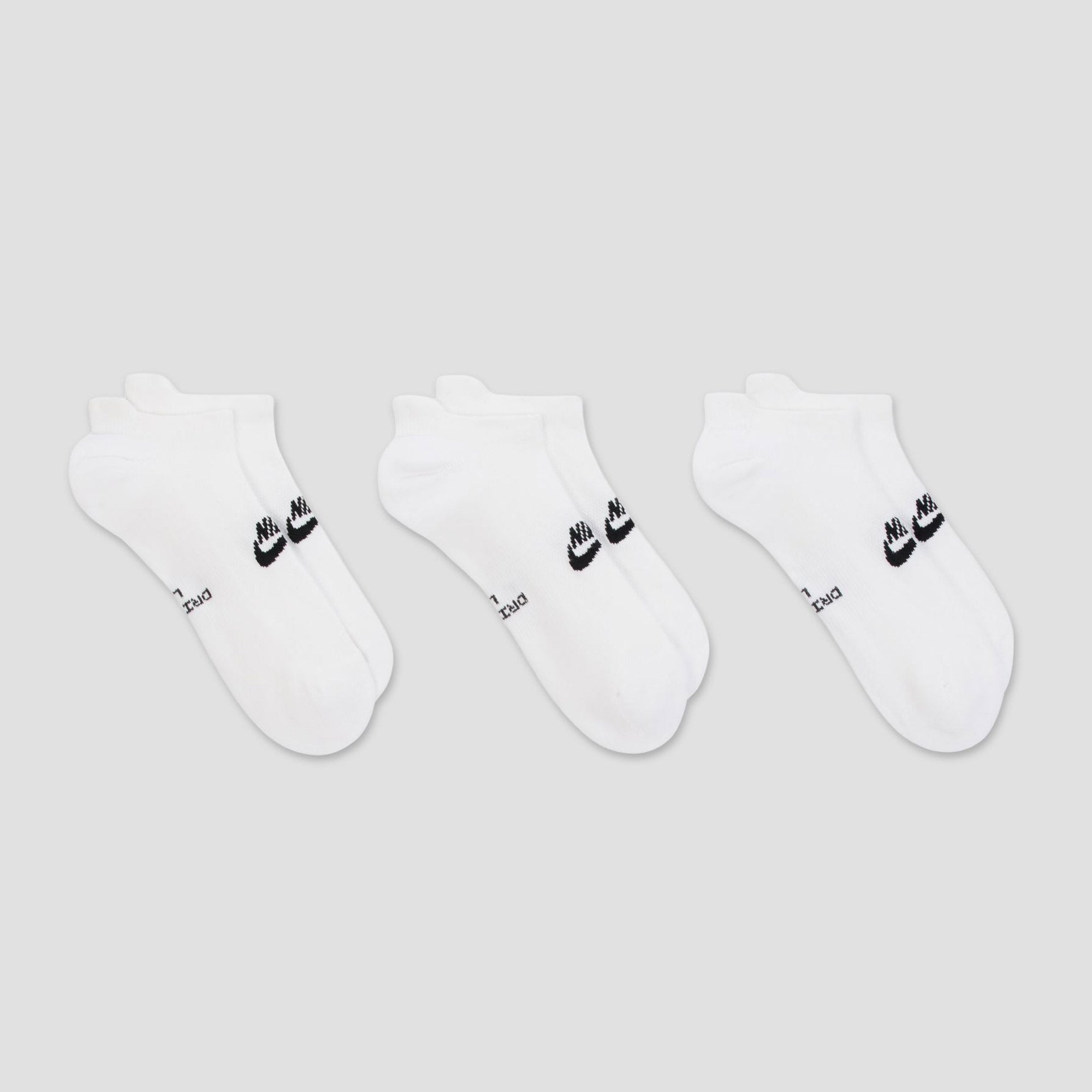 Nike SB Everyday Elevated No-Show Socks 3 Pairs White