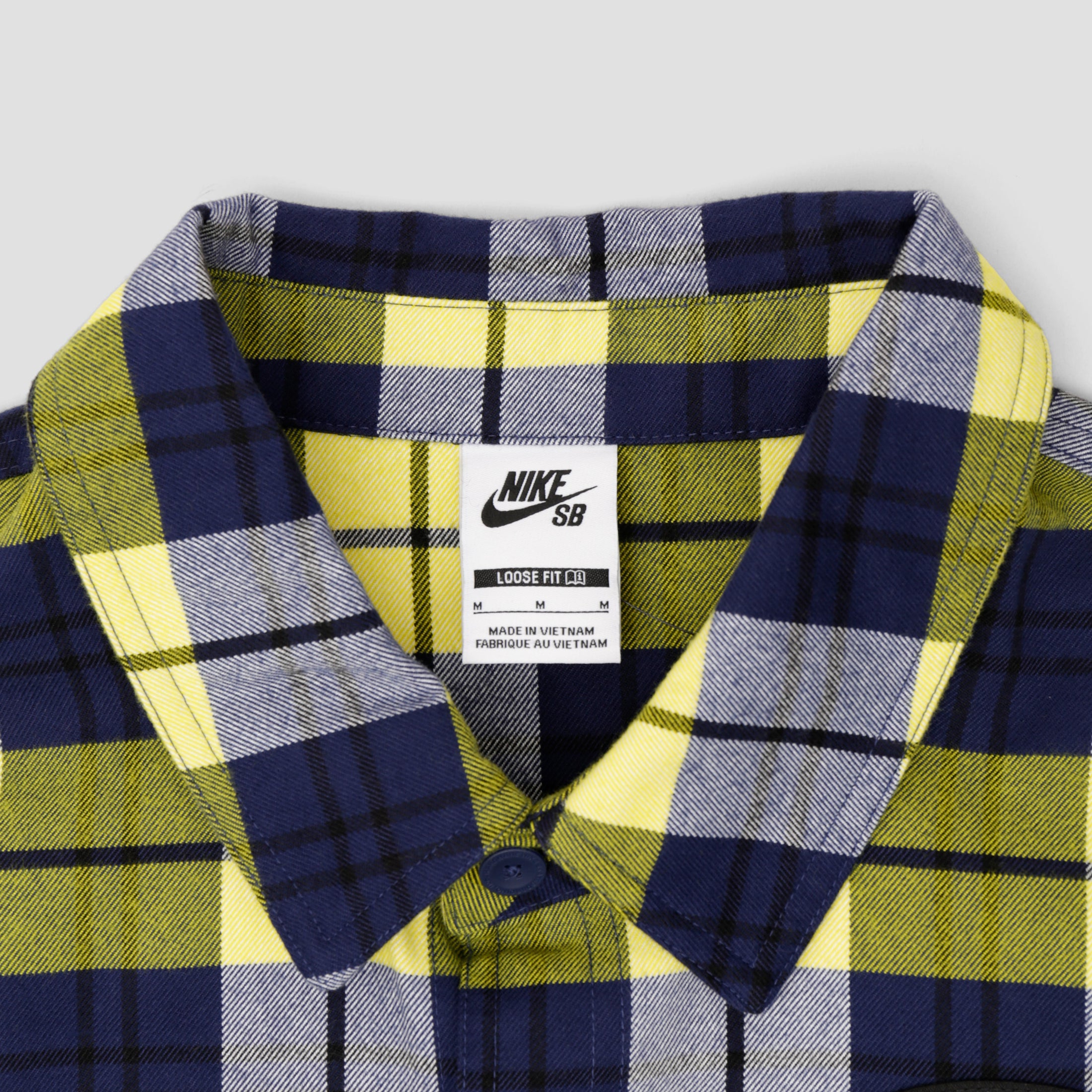 Nike SB Longsleeve Flannel Shirt Midnight Navy / Speed Yellow