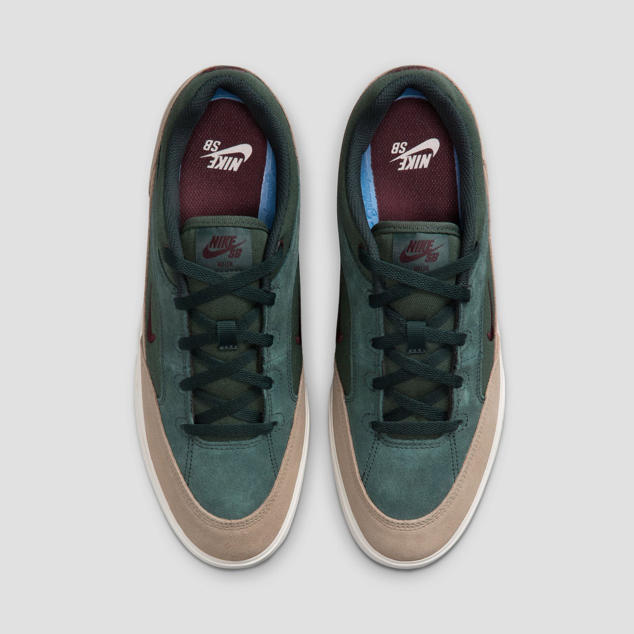Nike SB Malor Skate Shoes Seaweed / Burgundy Crush / Khaki / Phantom