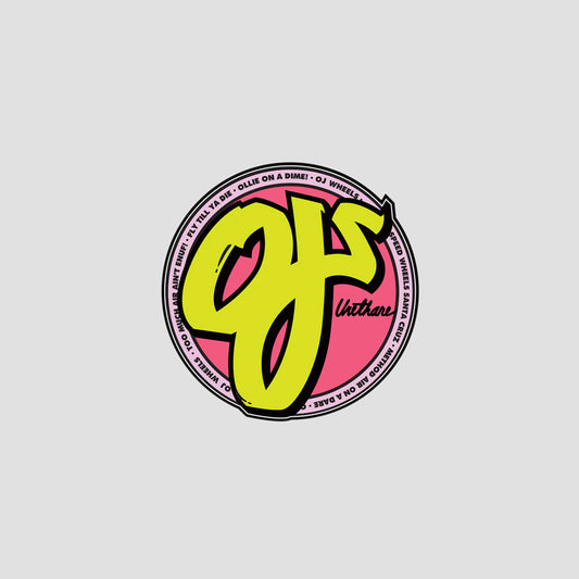 OJ Classic Logo Neon Sticker Yellow / Red