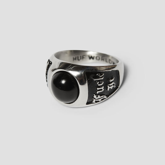 HUF Onyx Signet Ring Silver