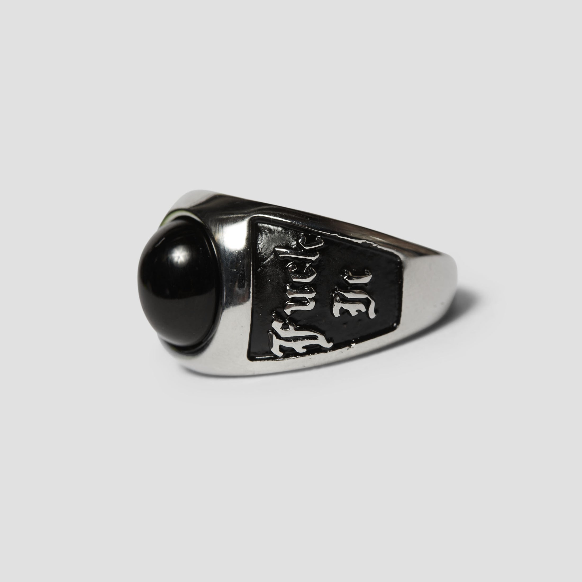 HUF Onyx Signet Ring Silver