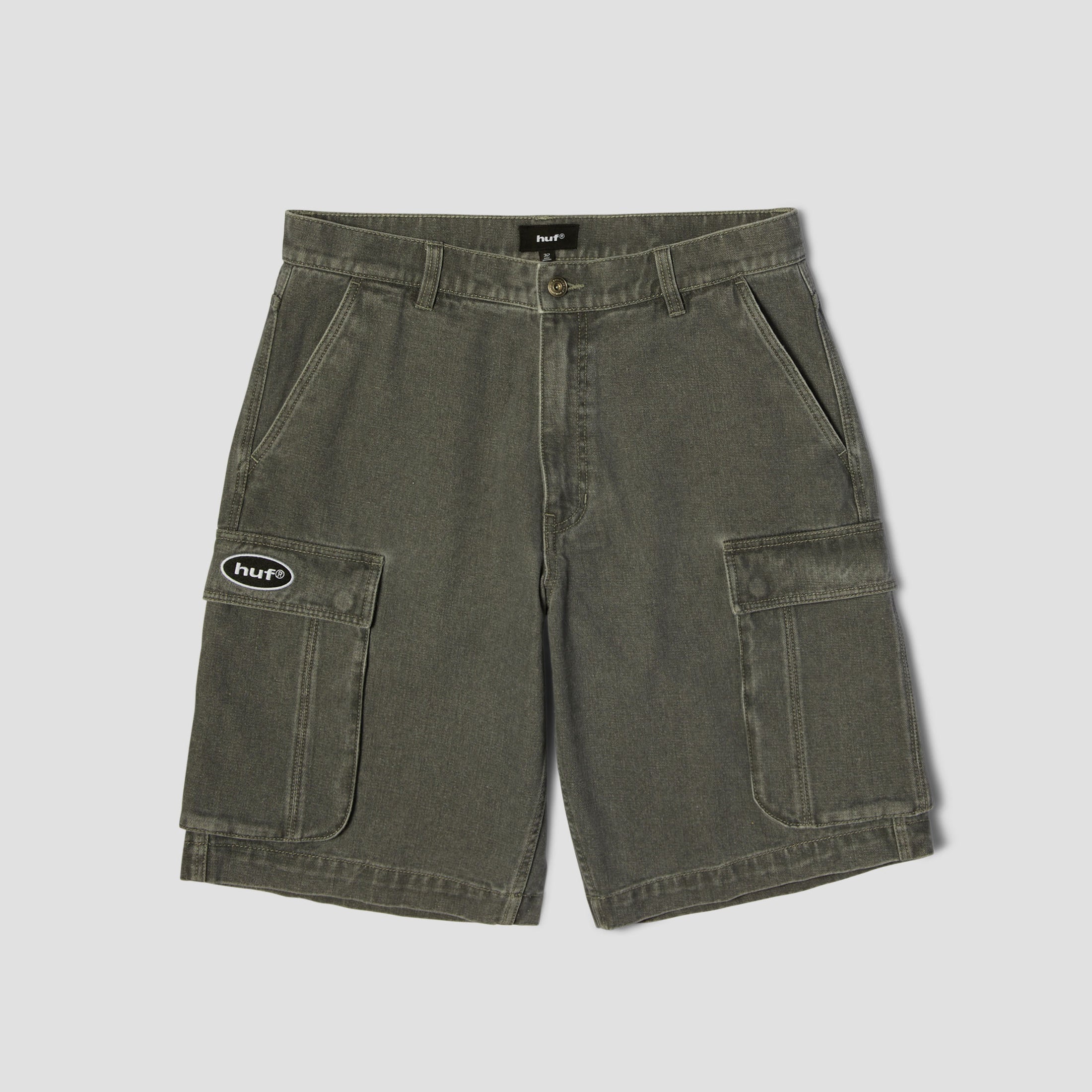 HUF Oval Denim Cargo Short Frost Gray
