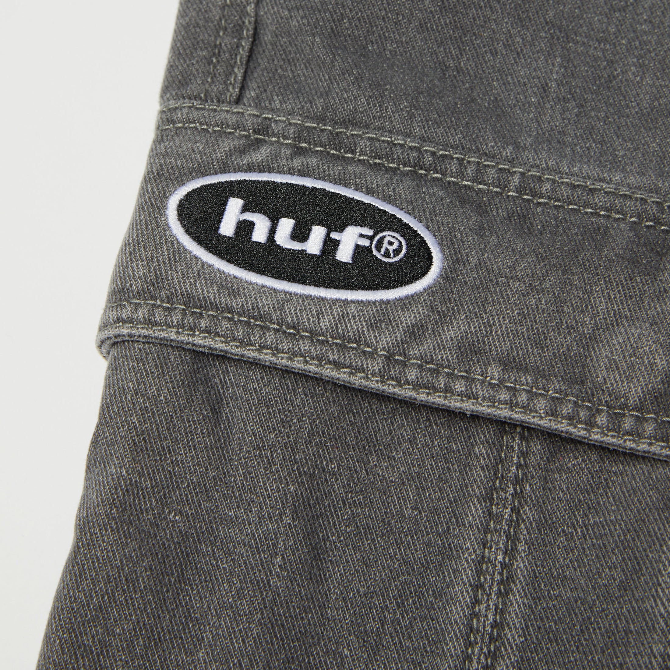 HUF Oval Denim Cargo Short Frost Gray