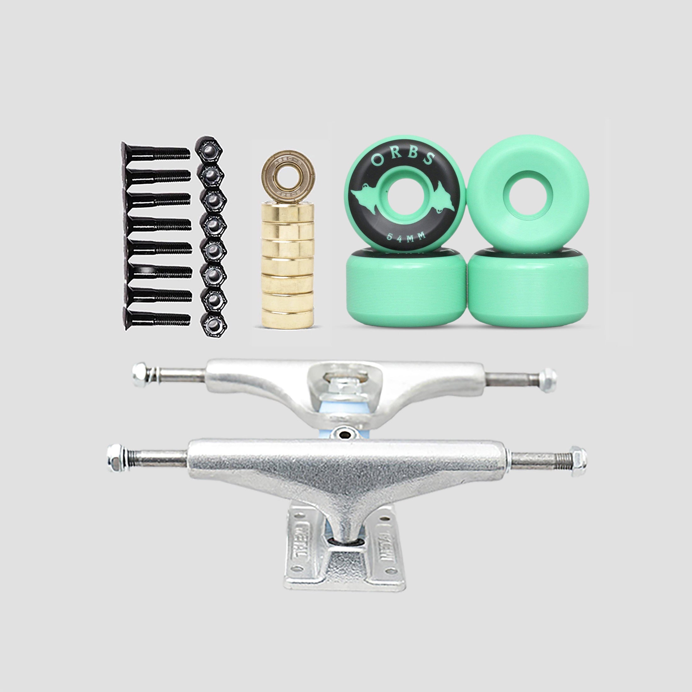 Orbs Solid Silver Mint 54mm Undercarriage Kit 5.5" (8.25"- 8.5")