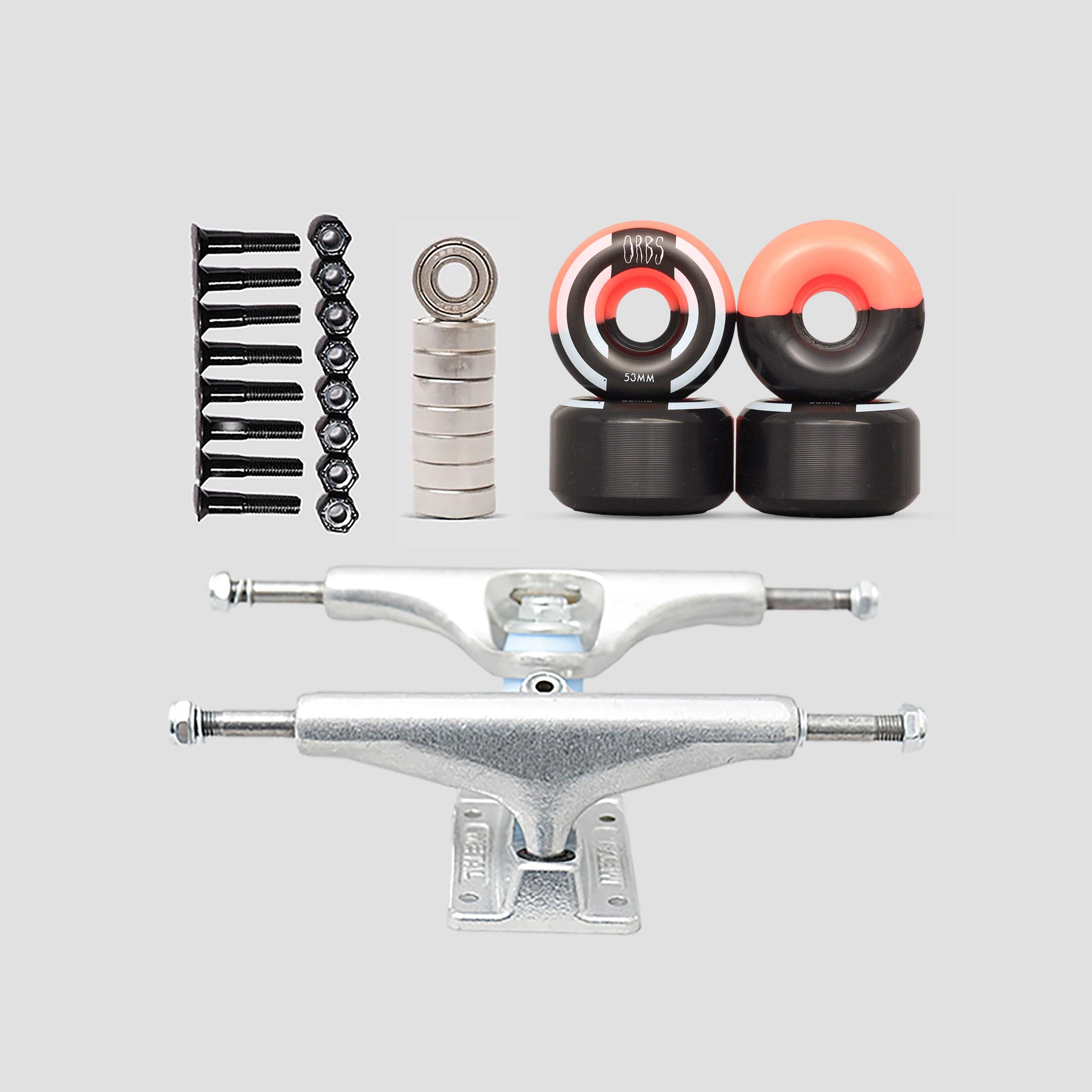 Orbs Splits Coral / Black 53mm Undercarriage Kit 5.25" (7.75"- 8.25")