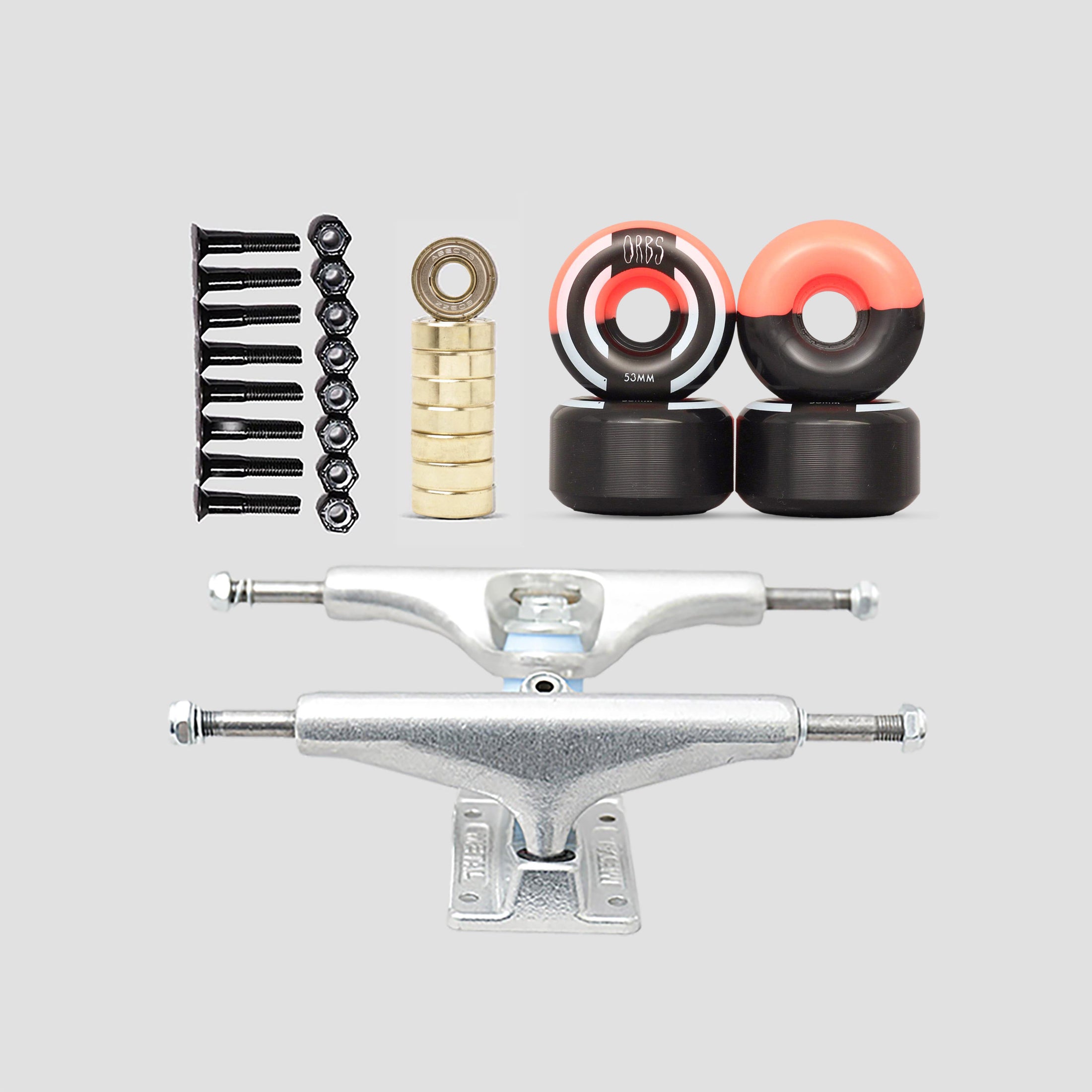 Orbs Splits Coral / Black 53mm Undercarriage Kit 5.25" (7.75"- 8.25")