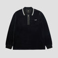 Load image into Gallery viewer, HUF Parker Velour Longsleeve Polo Black
