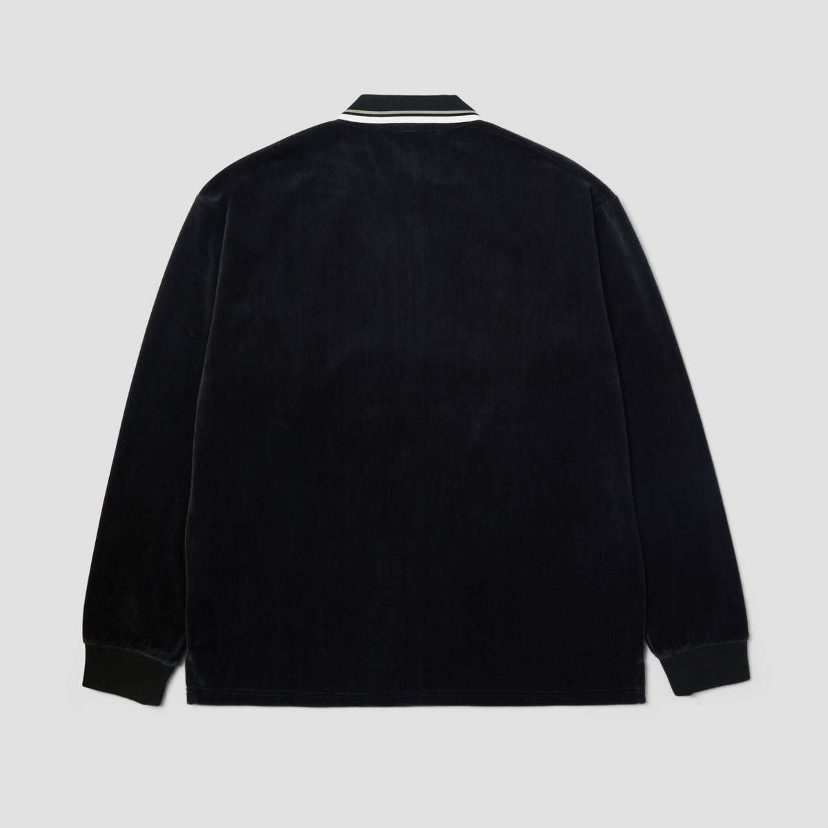 HUF Parker Velour Longsleeve Polo Black