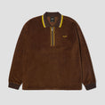 Load image into Gallery viewer, HUF Parker Velour Longsleeve Polo Brown
