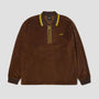 HUF Parker Velour Longsleeve Polo Brown