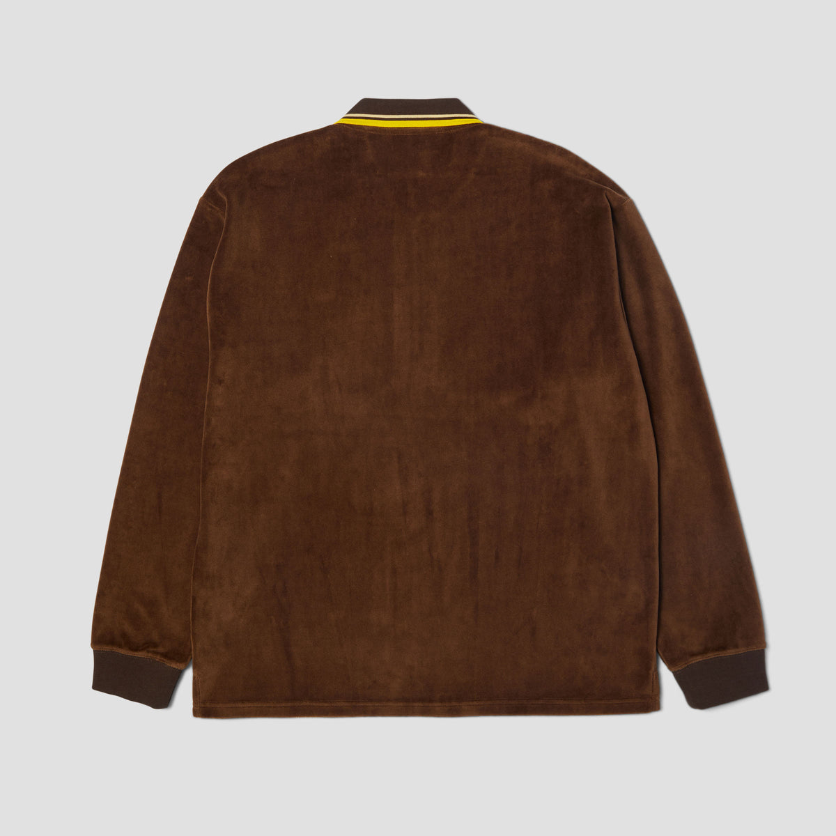 HUF Parker Velour Longsleeve Polo Brown