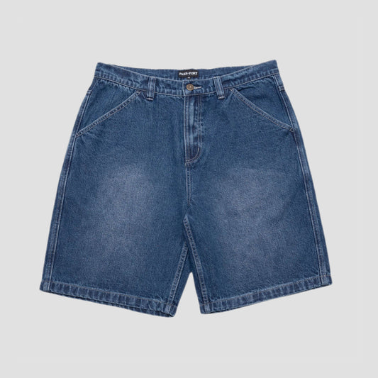 Passport Workers Club Jean Short Faded Wash Dark Indigo