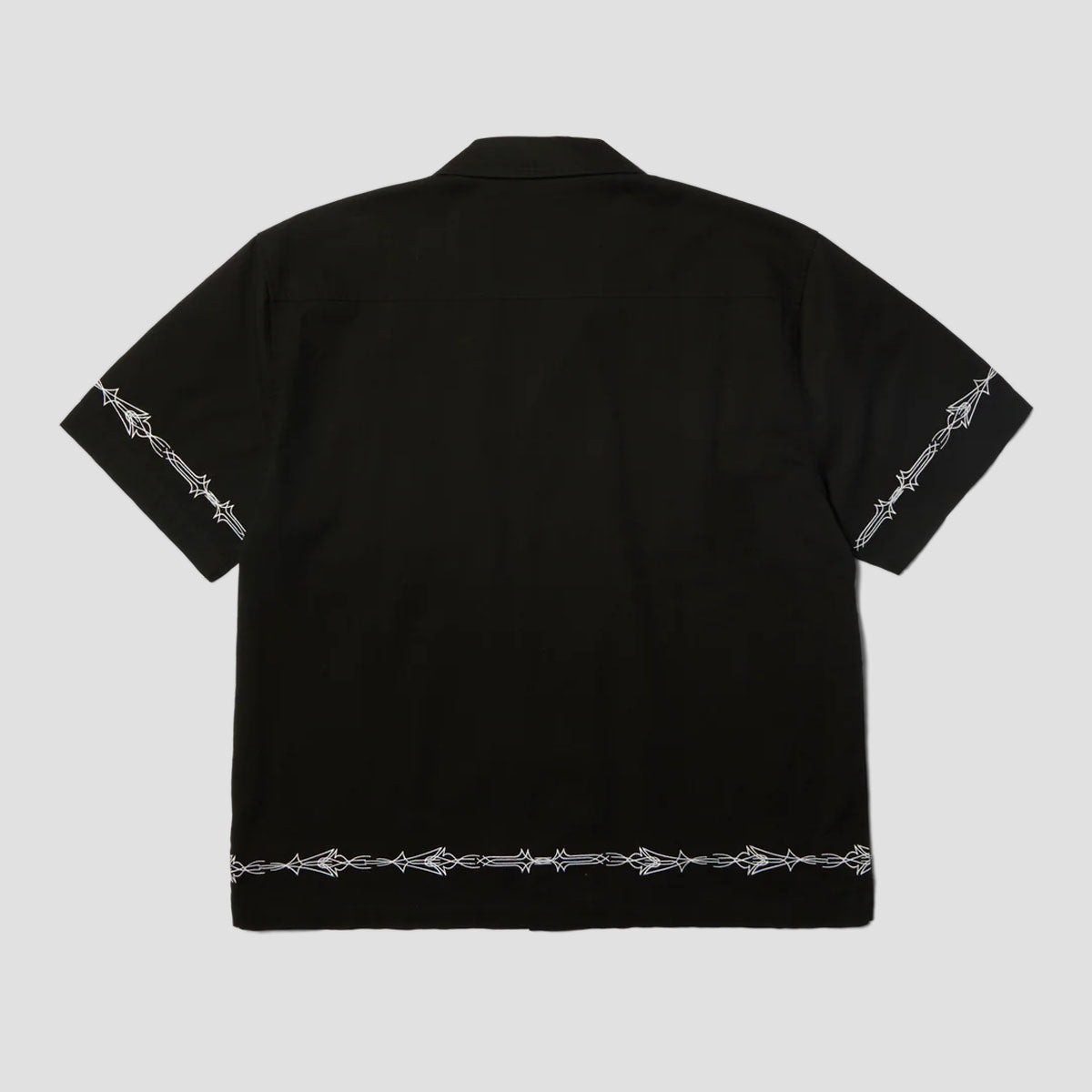 HUF Pinstripe Embroidered Shortsleeve Resort Shirt Black