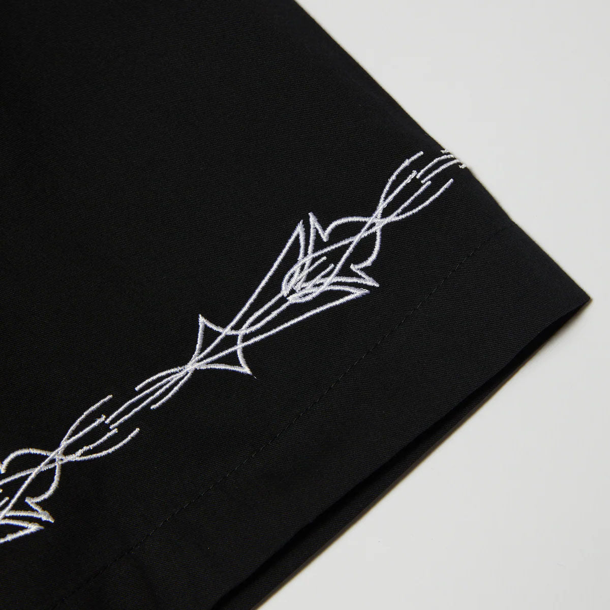 HUF Pinstripe Embroidered Shortsleeve Resort Shirt Black