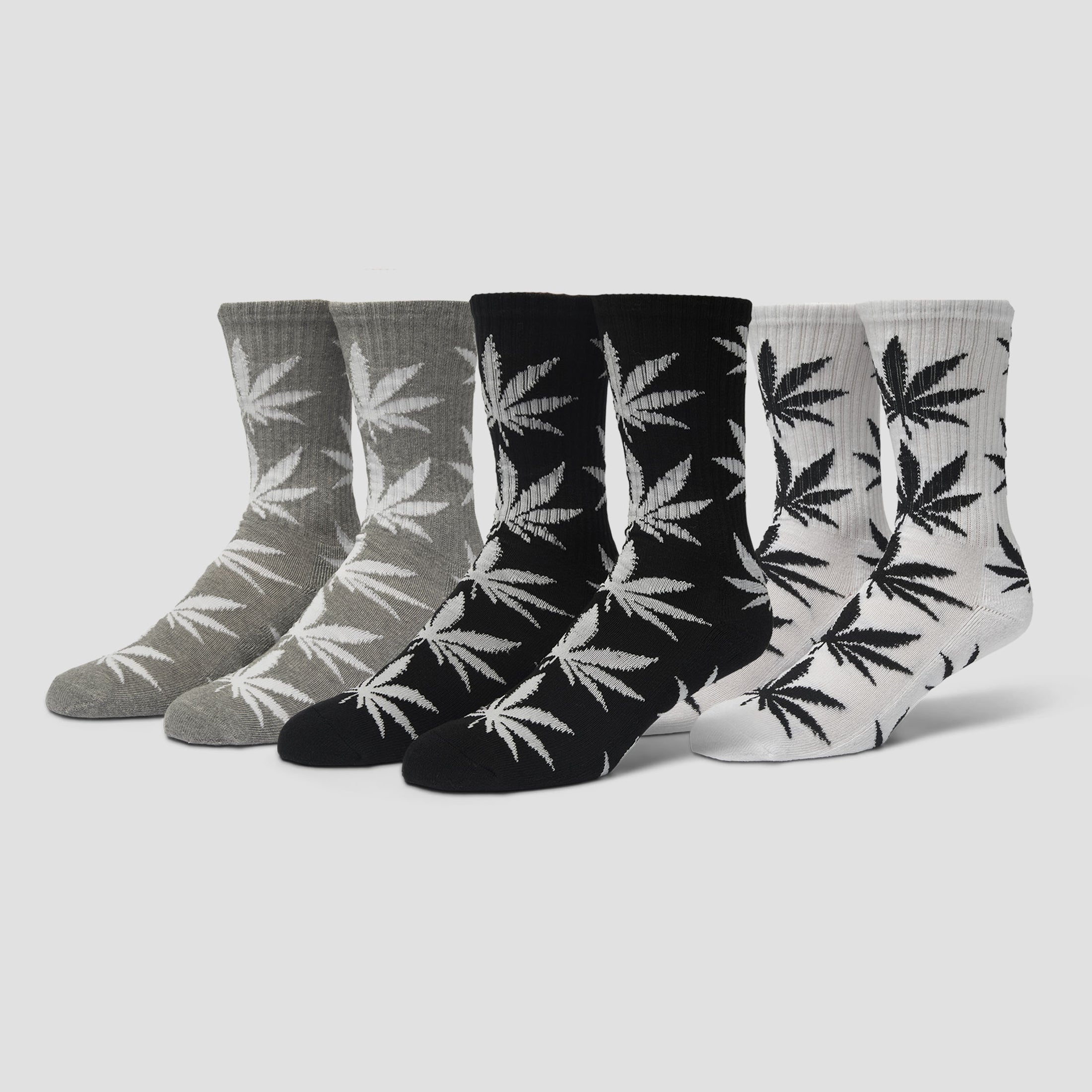 HUF Plantlife 3 Pack Socks White / Black / Heather
