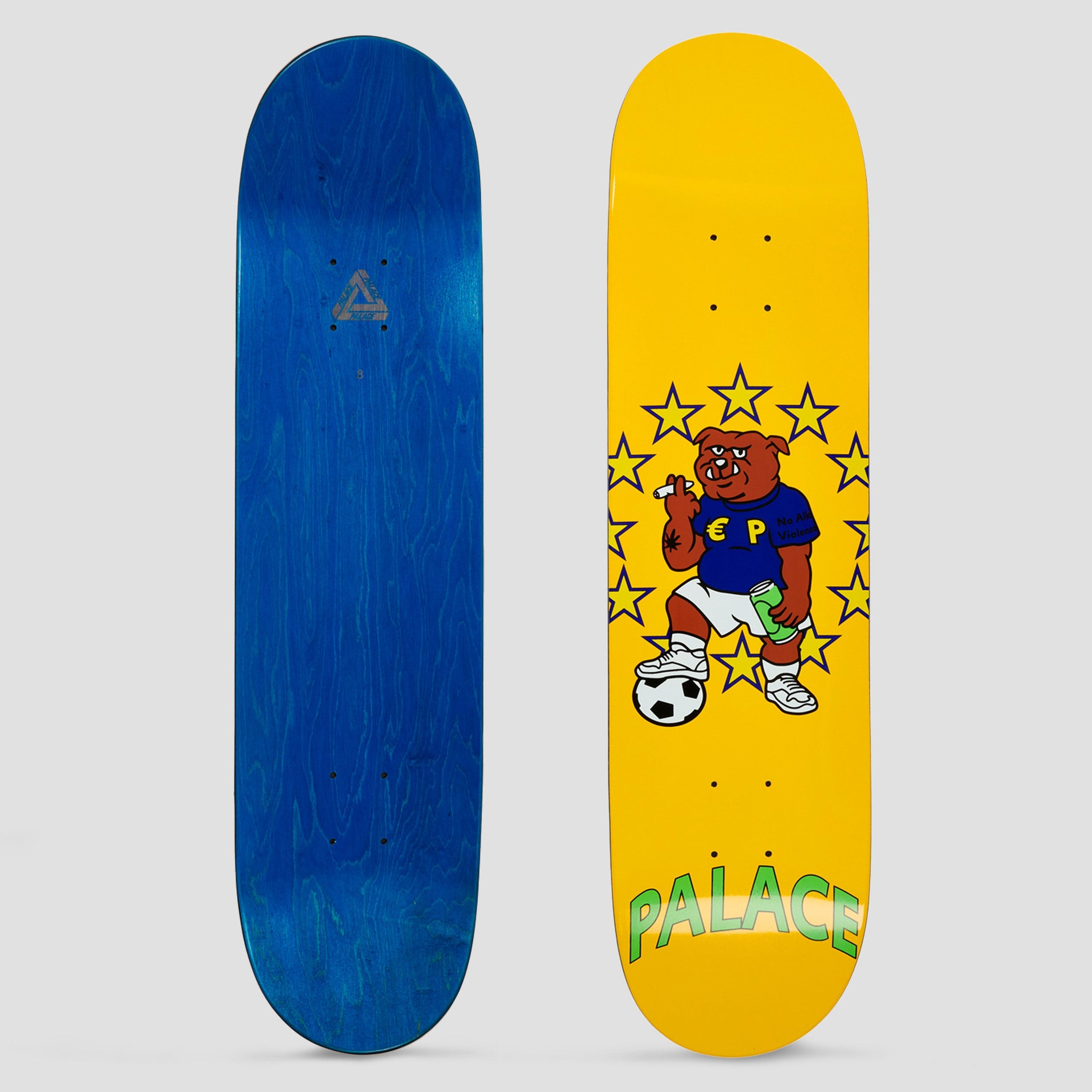 Palace 8 Bulldog Skateboard Deck Yellow