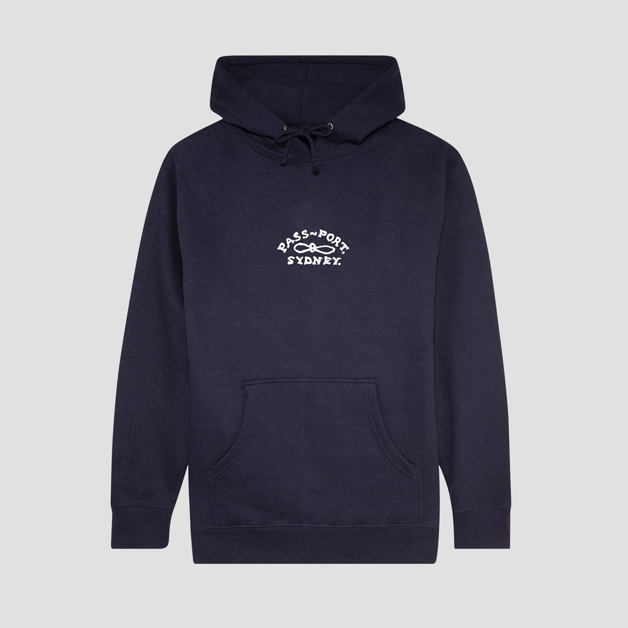 Passport Moniker Organic Hoodie Navy