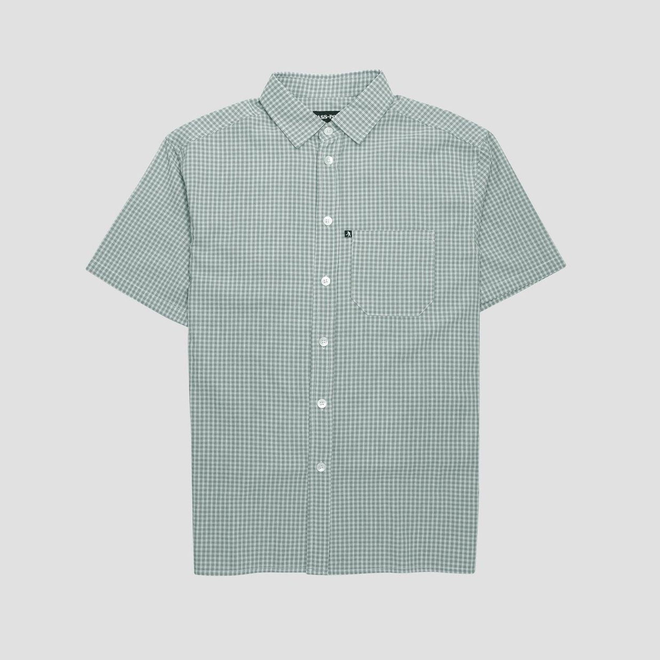 Passport Workers Check Shirt Shortsleeve Teal