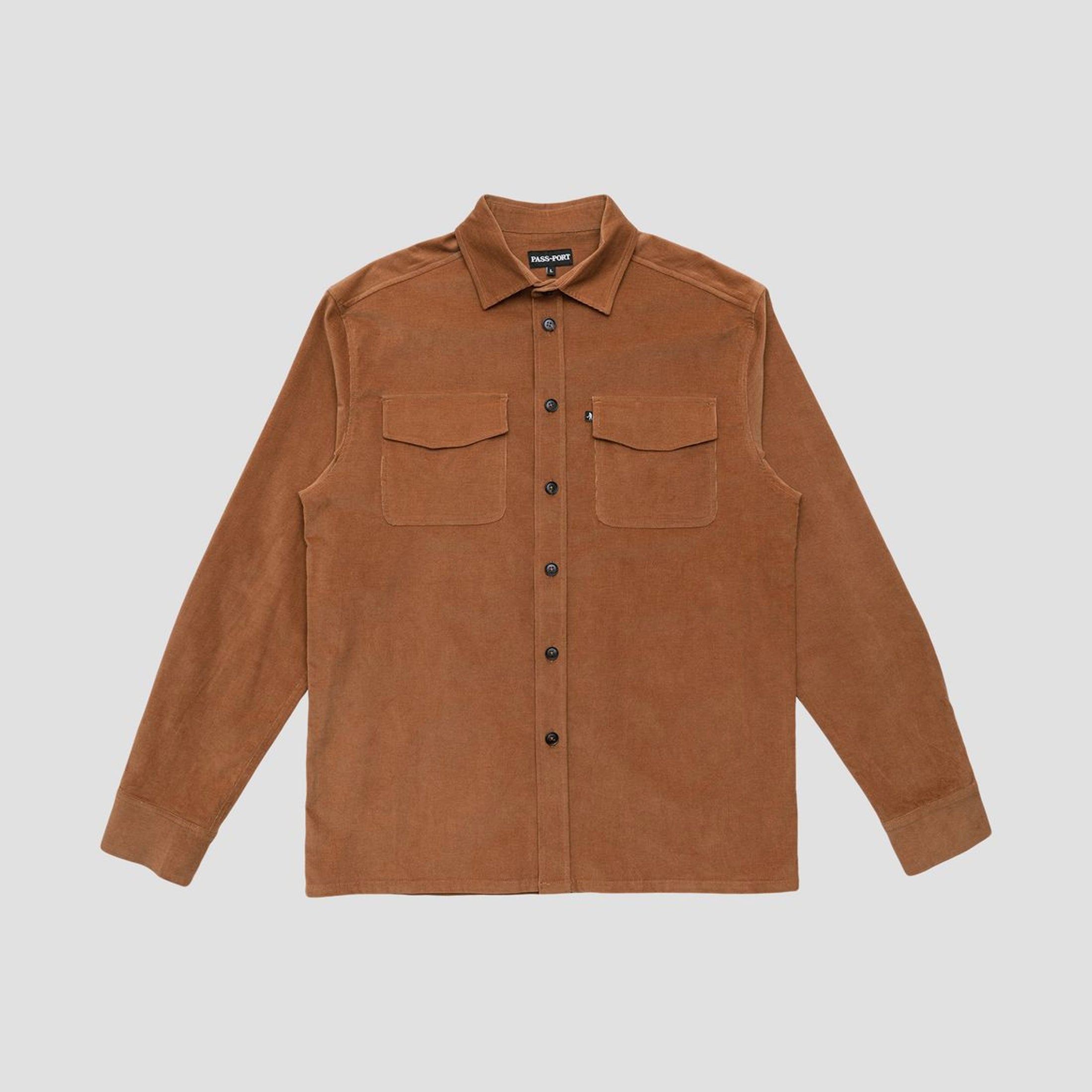Passport Micro Cord Workers Shirt Caramel