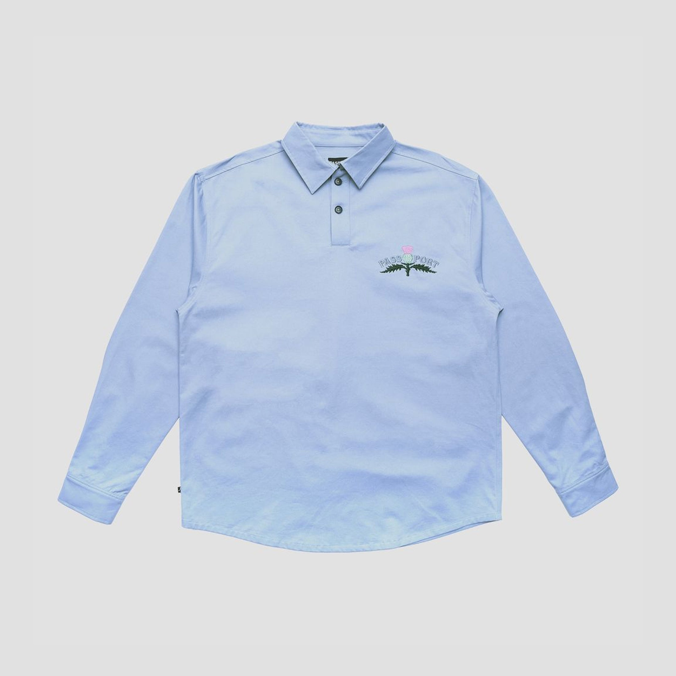 Passport Thistle Embroidery AG Shortsleeve Shirt Light Blue