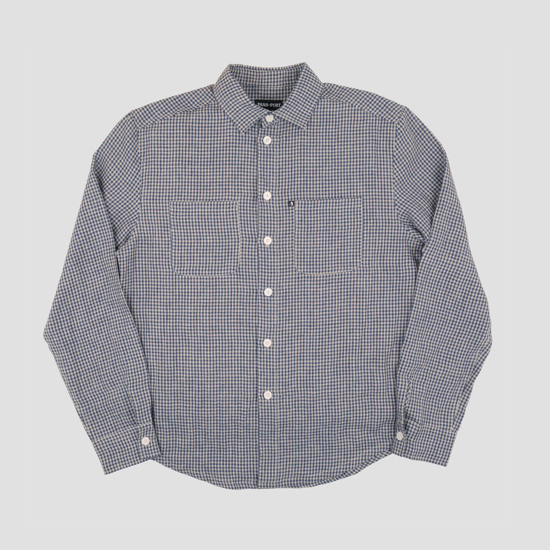 Passport Workers Check Longsleeve Shirt Navy