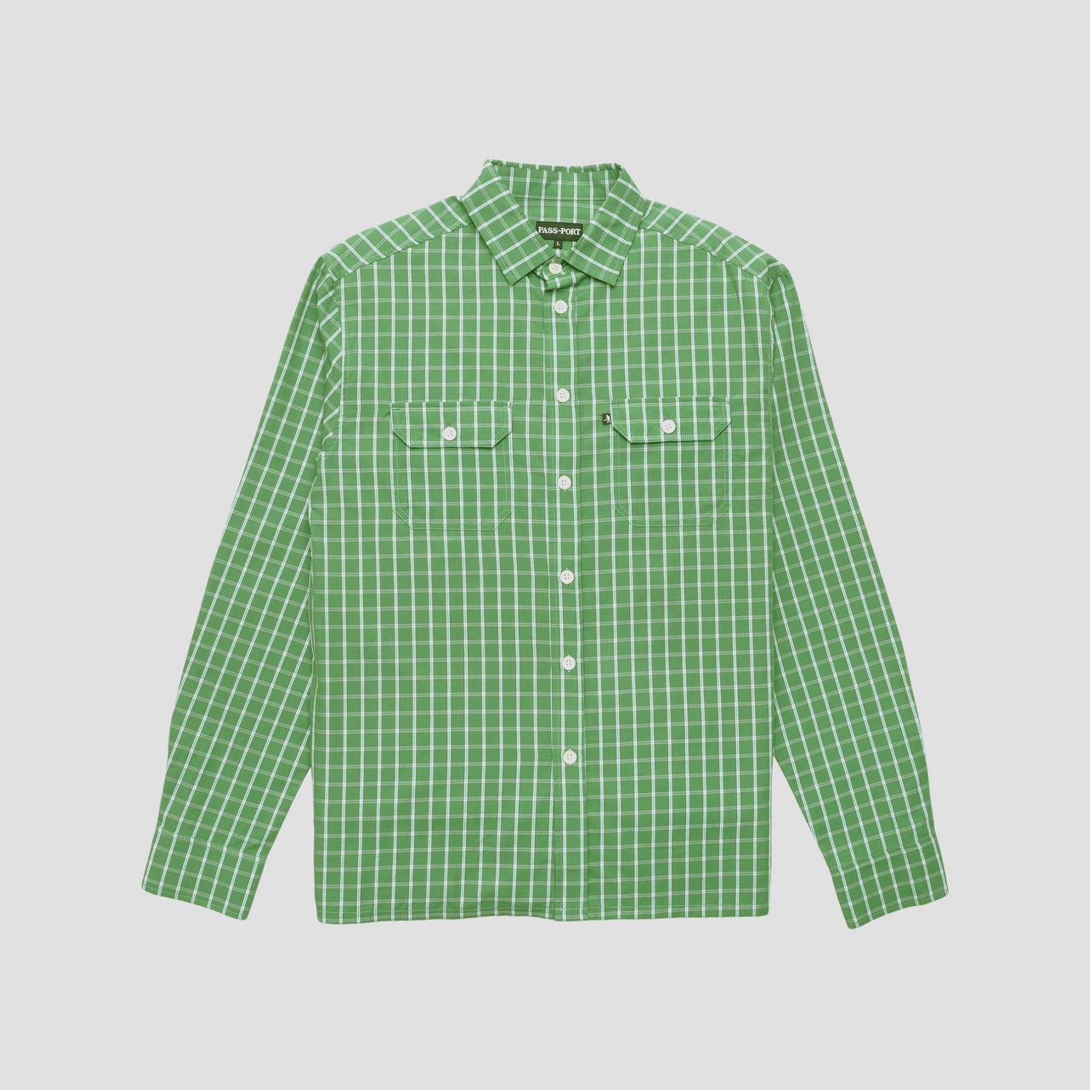 Passport Workers Check Shirt Longsleeve Green
