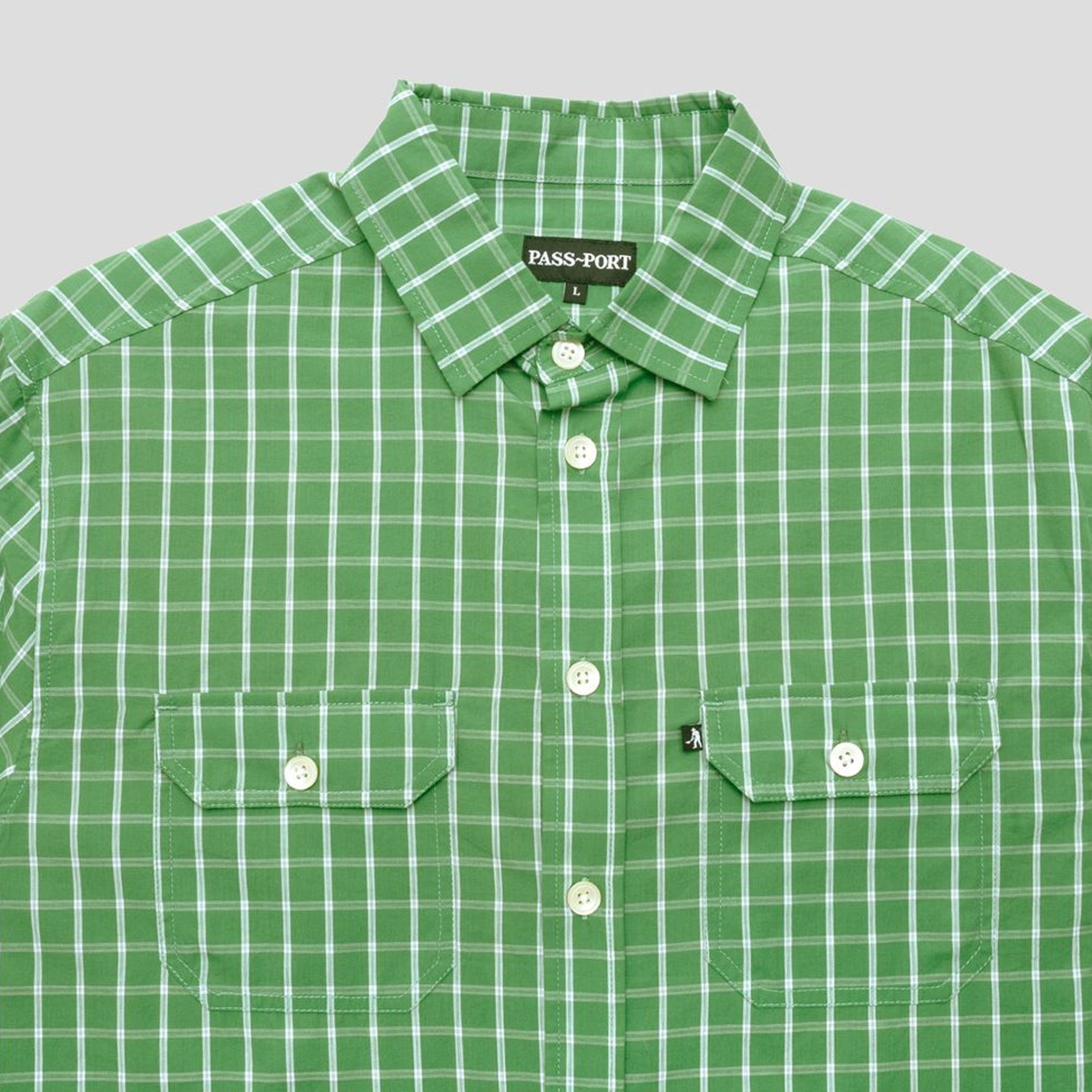 Passport Workers Check Shirt Longsleeve Green