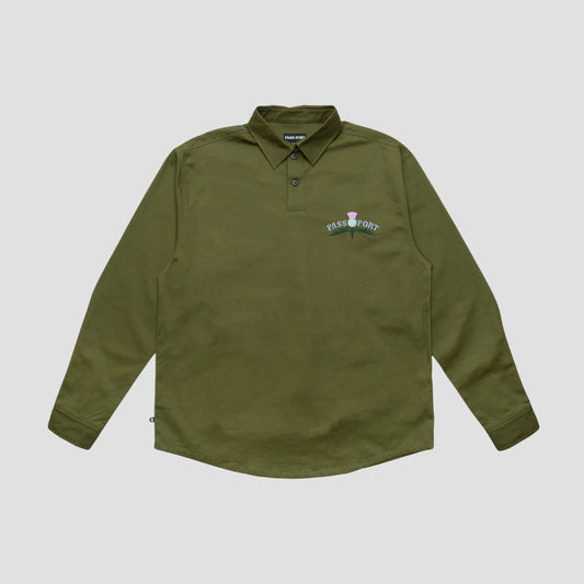 Passport Thistle Embroidery AG Longsleeve Shirt Moss